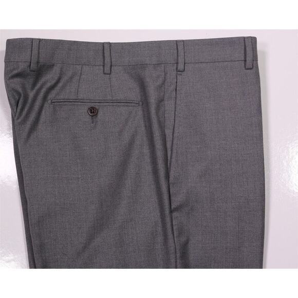 Zanella Current Devon Model Gray Flat Front Wool Dress Pants 38x28 - Picture 2 of 9